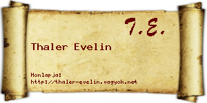 Thaler Evelin névjegykártya